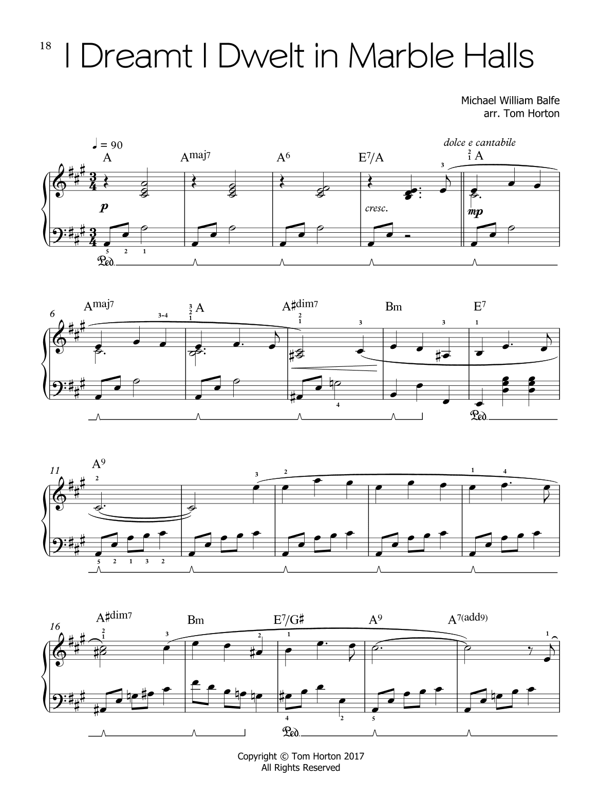 I Dreamt I Dwelt in Marble Halls (arr. Tom Horton)