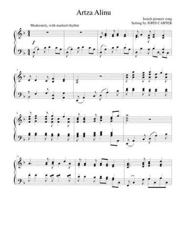 Artza Alinu (Israeli pioneer song) (arr. John Carter)