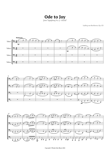 Ode to Joy by Beethoven for Tuba Quartet (arr. Ander)