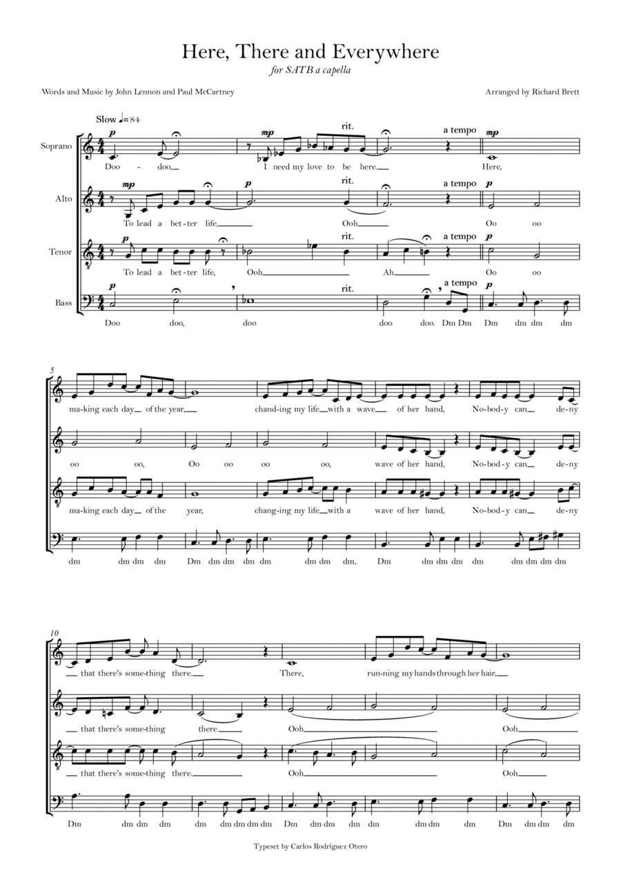 Here, There And Everywhere (arr. Richard Brett)