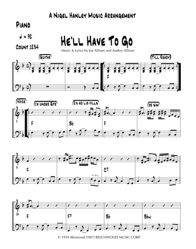 He'll Have To Go (arr. Nigel Hanley)