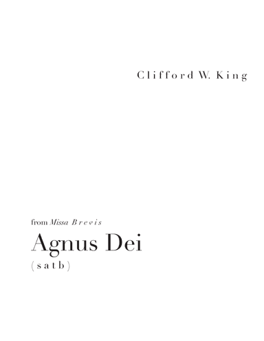 Agnus Dei (from "Missa Brevis") ( s a t b )