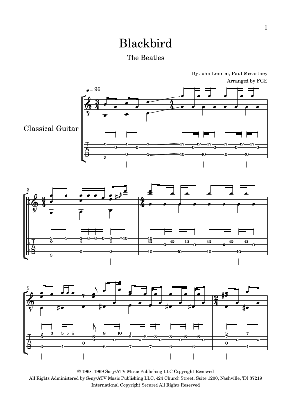 Blackbird (arr. FGE)