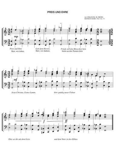 Preis und Ehre (Gotteslob 199) (arr. Emanuel M. Fróes)
