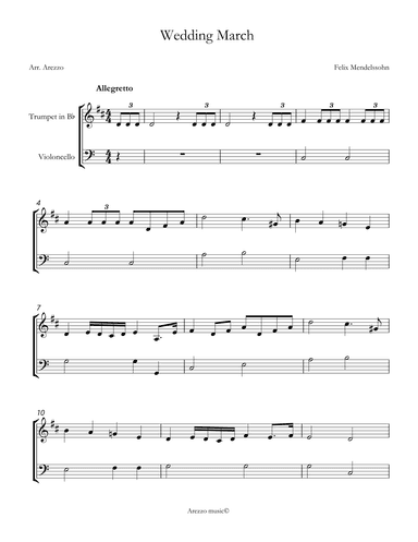 wedding march mendelssohn Viola and Bassoon sheet music (arr. Arezzo Music)