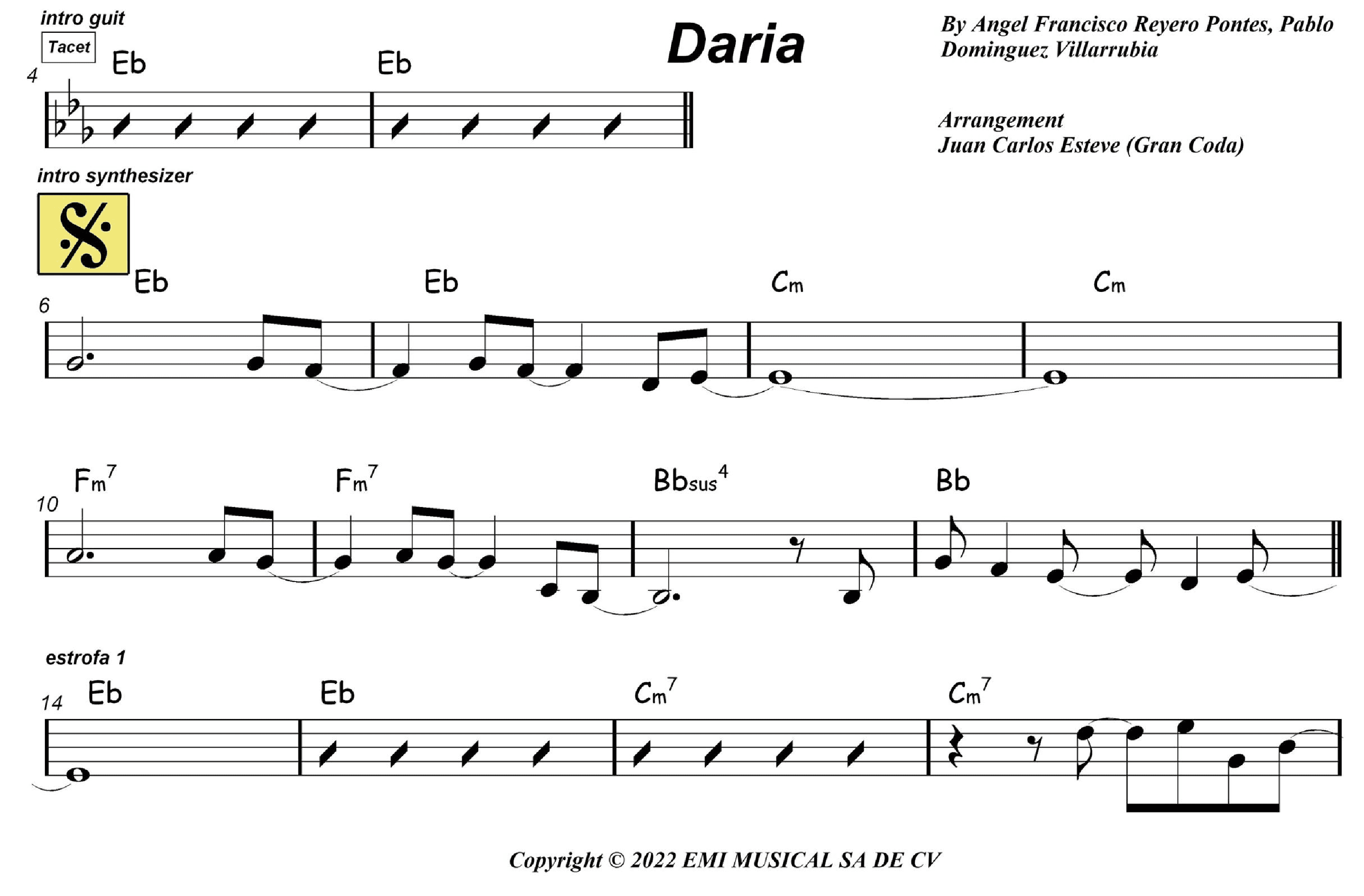 Daria (arr. juan carlos esteve / Gran Coda)