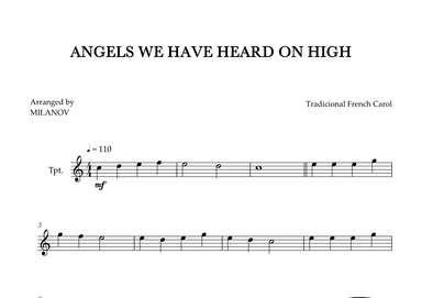 Angels We Have Heard on High | Christmas song | trumpet | easy beginner (arr. Milanov)