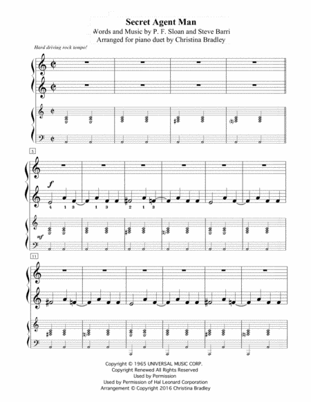 Secret Agent Man (arr. Christina Bradley)