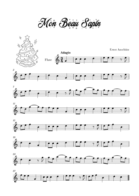 Mon Beau Sapin (for Flute) (arr. Cadenza Editions)