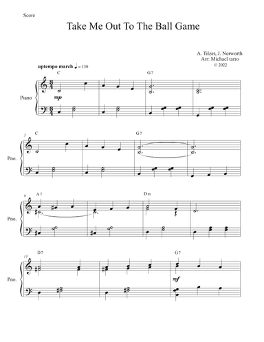 Take Me Out To the Ball Game (arr. MICHAEL TARRO)
