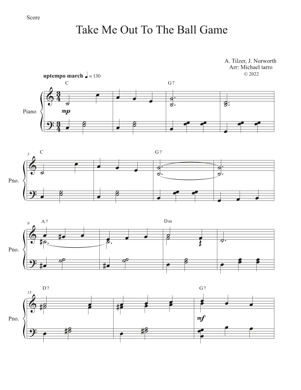 Take Me Out To the Ball Game (arr. MICHAEL TARRO)