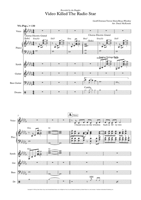 Video Killed The Radio Star (arr. Daryl McKenzie)