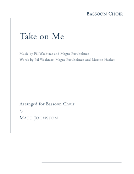 Take On Me (arr. Matt Johnston)