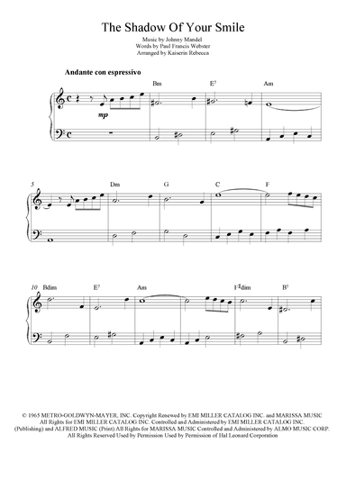 The Shadow Of Your Smile (arr. Kaiserin Rebecca)