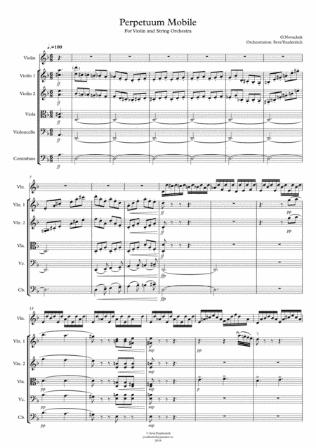 O.Novachek "Perpetuum Mobile" For Violin and String Orchestra (arr. Seva Youdenitch)