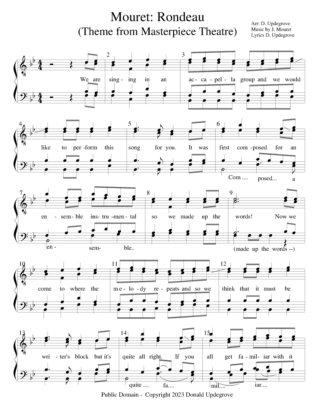 Mouret Rondeau  (AKA theme from Masterpiece Theater) (arr. D. B. Updegrove)