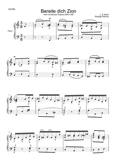 Bereite dich Zion - oratorio BWV 248 (arr. Rodrigo Ramos)