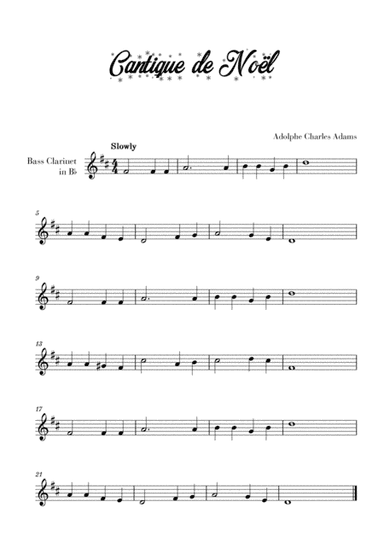 Cantique de Noël (for Bass Clarinet) (arr. Cadenza Editions)