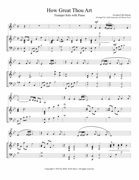 How Great Thou Art Instrumental Trumpet Solo (arr. Joshua Lancaster, Byron Foxx)