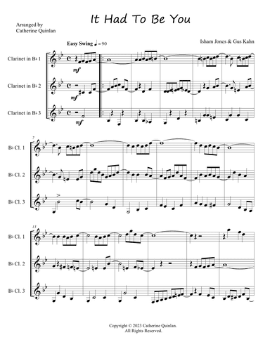 It Had To Be You (arr. Catherine Quinlan)