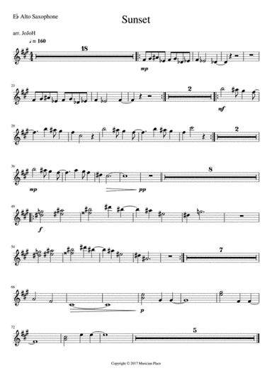 Sunset - Eb Alto Saxophone