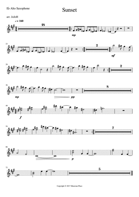 Sunset - Eb Alto Saxophone