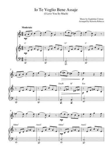 Io Te Voglio Bene Assaje (I Love You So Much) (arr. Kaiserin Rebecca)