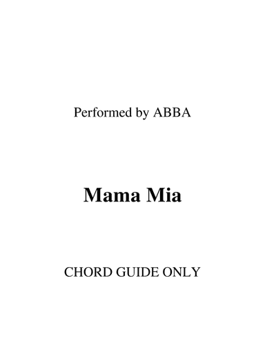 Mama Mia (arr. RWM)