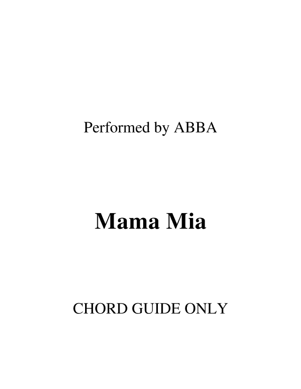 Mama Mia (arr. RWM)