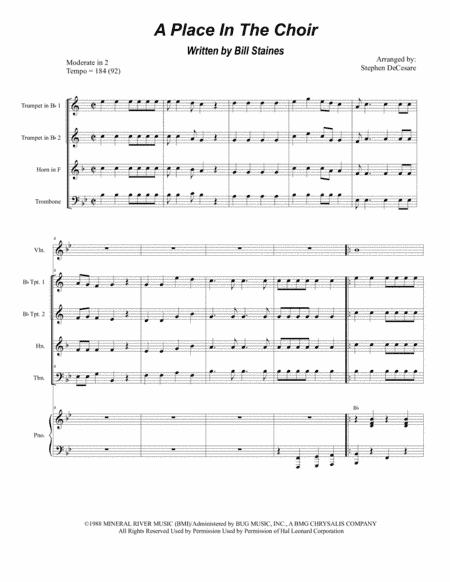 A Place In The Choir (arr. Stephen DeCesare)