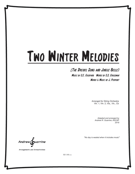 Two Winter Melodies (arr. Adapted and arranged by Andrew R. Guarrine)