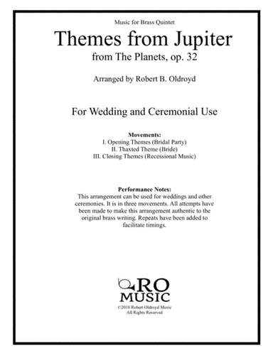 Themes from Jupiter for Brass Quintet (arr. Robert B. Oldroyd)