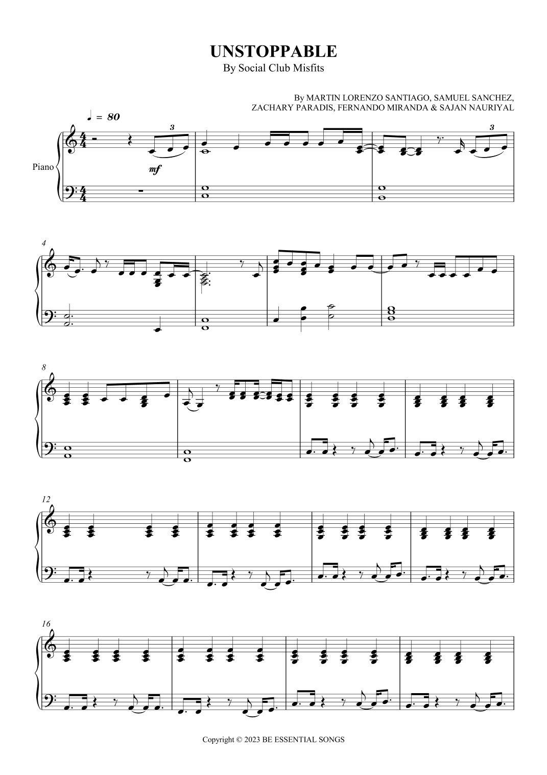 Unstoppable (arr. SCMusic)