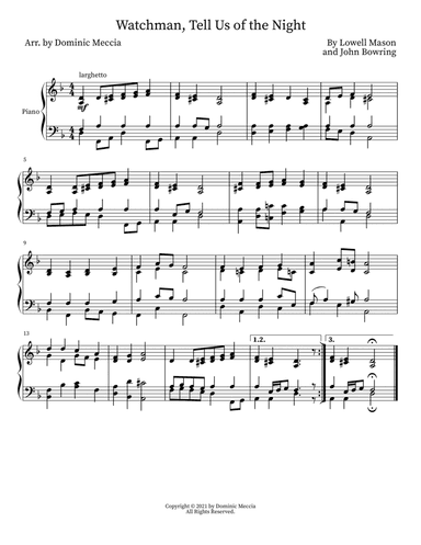 Watchman, Tell Us of the Night (arr. Dominic Meccia)