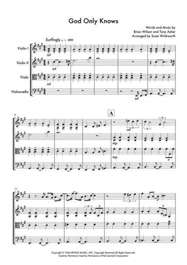 God Only Knows (arr. Susie Winkworth winkmusic.co.uk)