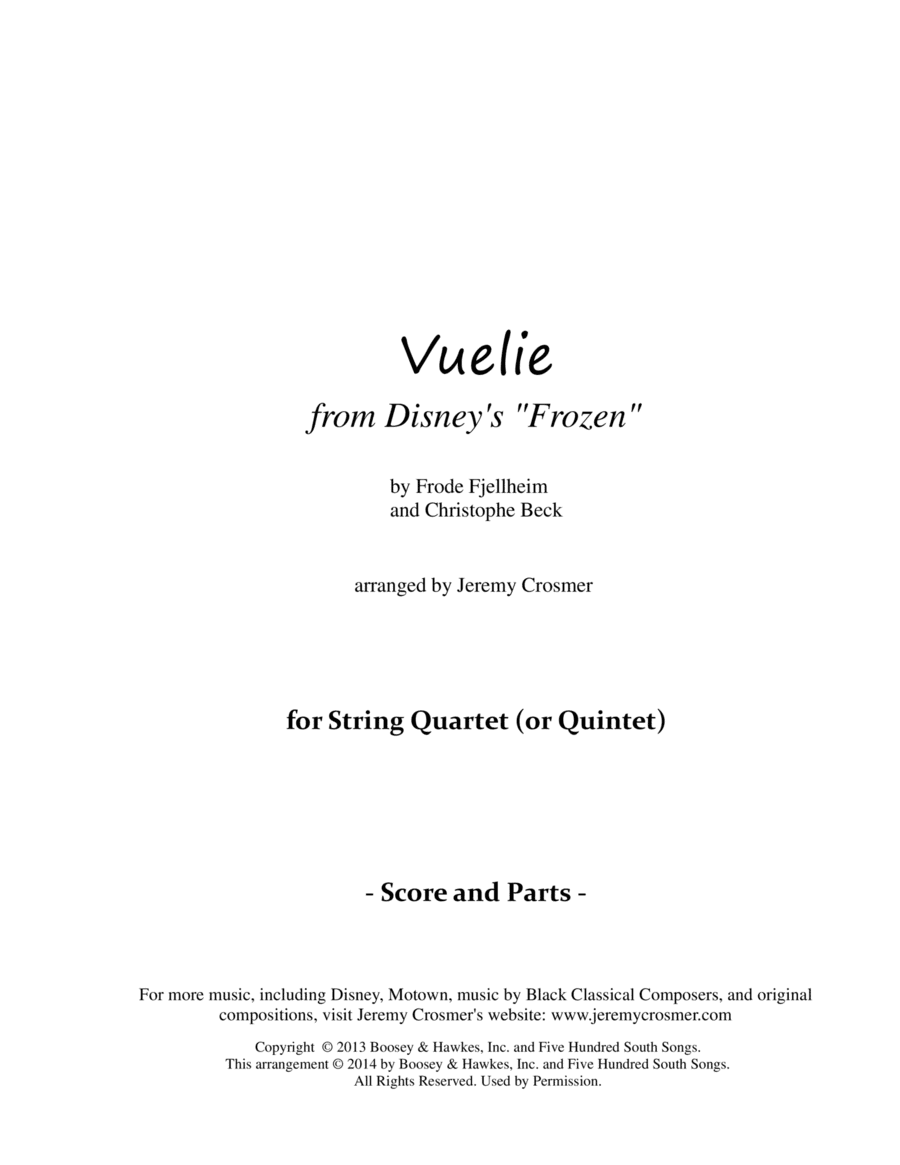 Vuelie (arr. Jeremy Crosmer)
