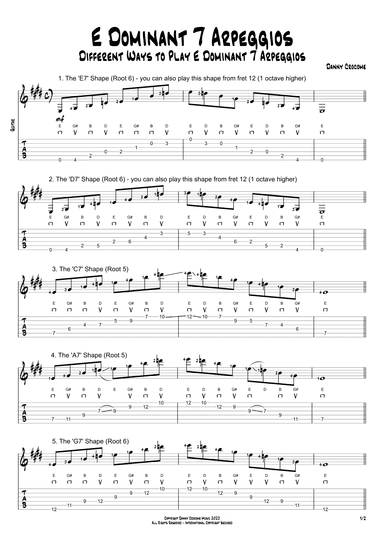 E Dominant 7 Arpeggios (5 Ways to Play)