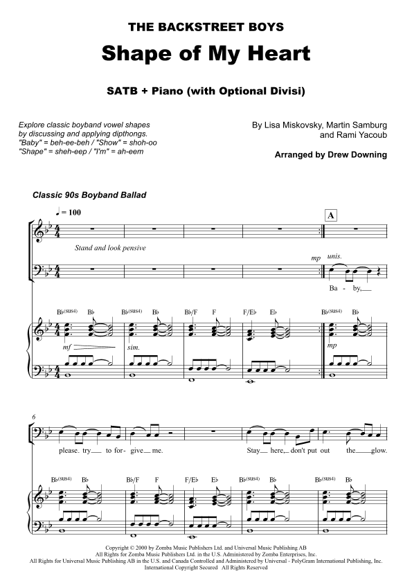 Shape Of My Heart (arr. Drew Downing)
