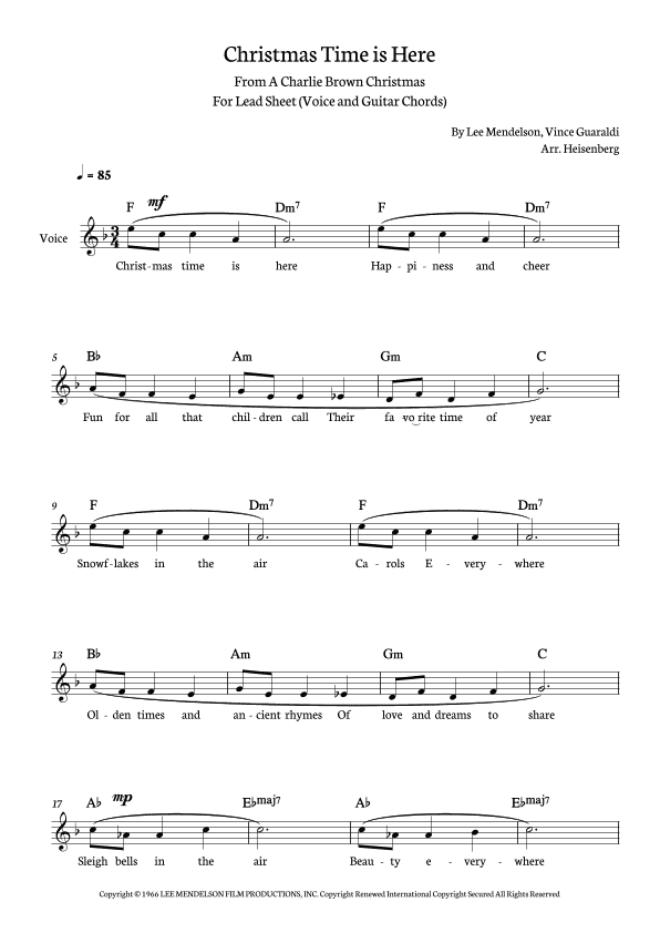 Christmas Time Is Here (arr. Heisenberg)