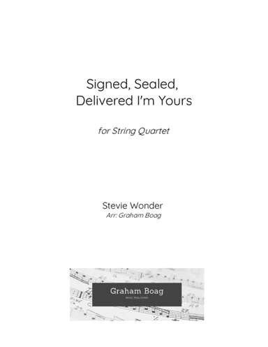 Signed, Sealed, Delivered I'm Yours (arr. Graham Boag)