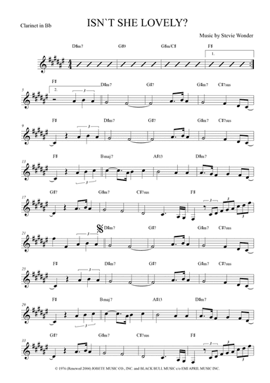 Isn't She Lovely (arr. The Sheet Music Library)