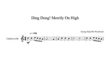Ding Dong! Merrily On High! - George Ratcliffe Woodward (Clarinet) (arr. Digital Book Music)
