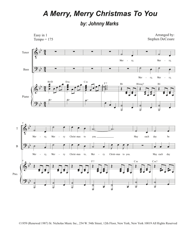 A Merry, Merry Christmas To You (arr. Stephen DeCesare)