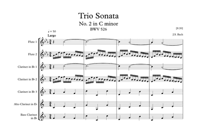 Trio Sonata No 2 in C minor, BWV 526 - J.S. Bach (arr. Jope)