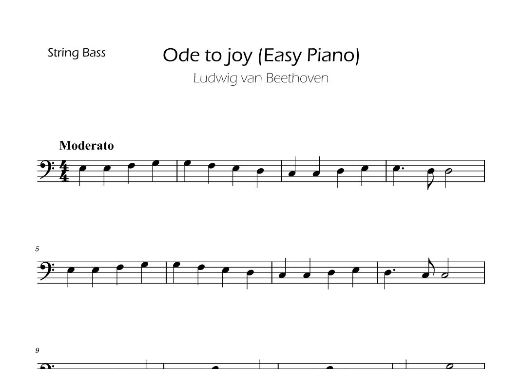 Ode To Joy - Easy Bass (arr. Ygor Nunes)