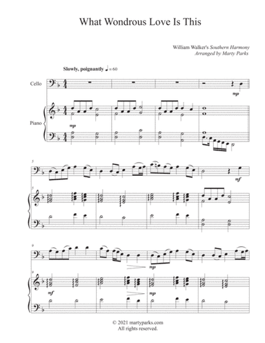 What Wondrous Love Is This (Cello-Piano) (arr. Marty Parks)