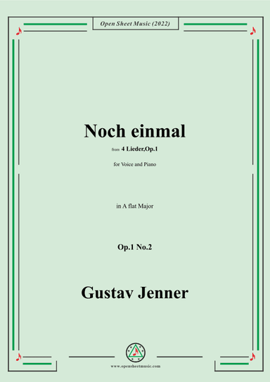 Jenner-Noch einmal,in A flat Major,Op.1 No.2,from '4 Lieder,Op.1' (arr. OSM Press)