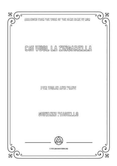 Paisiello-Chi Vuol la zingarella,for Violin and Piano (arr. MSM)