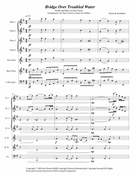 Bridge Over Troubled Water (arr. James M. Guthrie, ASCAP)