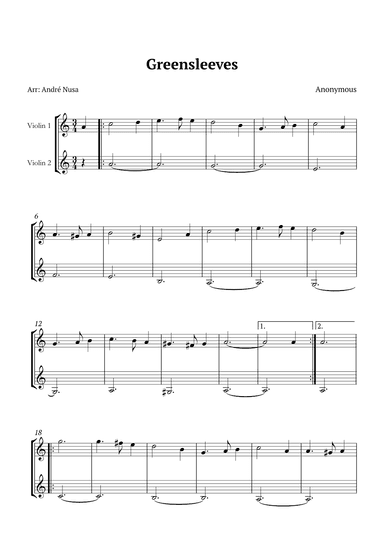 Greensleeves (arr. André Nusa)